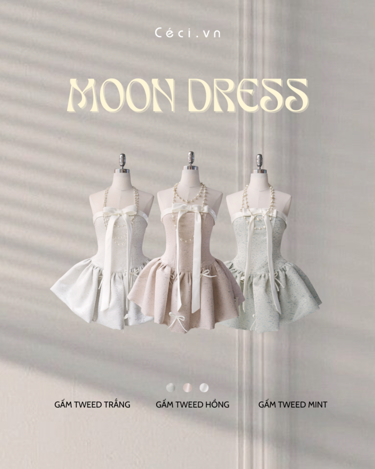 MOON TWEED DRESS ( TRẮNG ) 632B - Ảnh 2