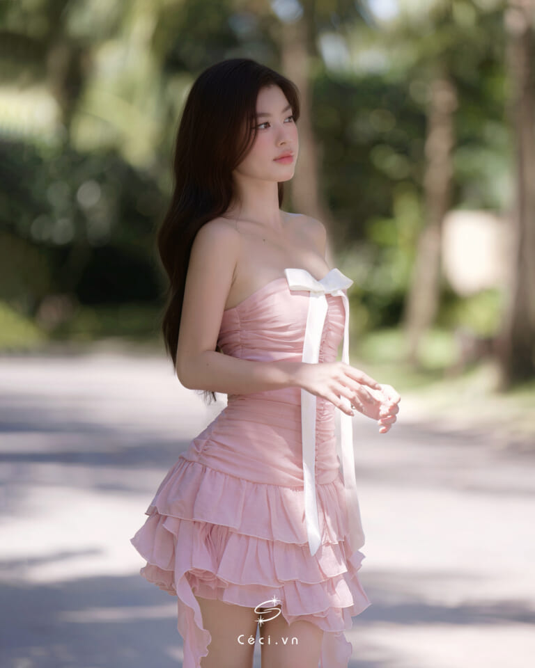 HELENE DRESS 651 - HỒNG - Ảnh 7