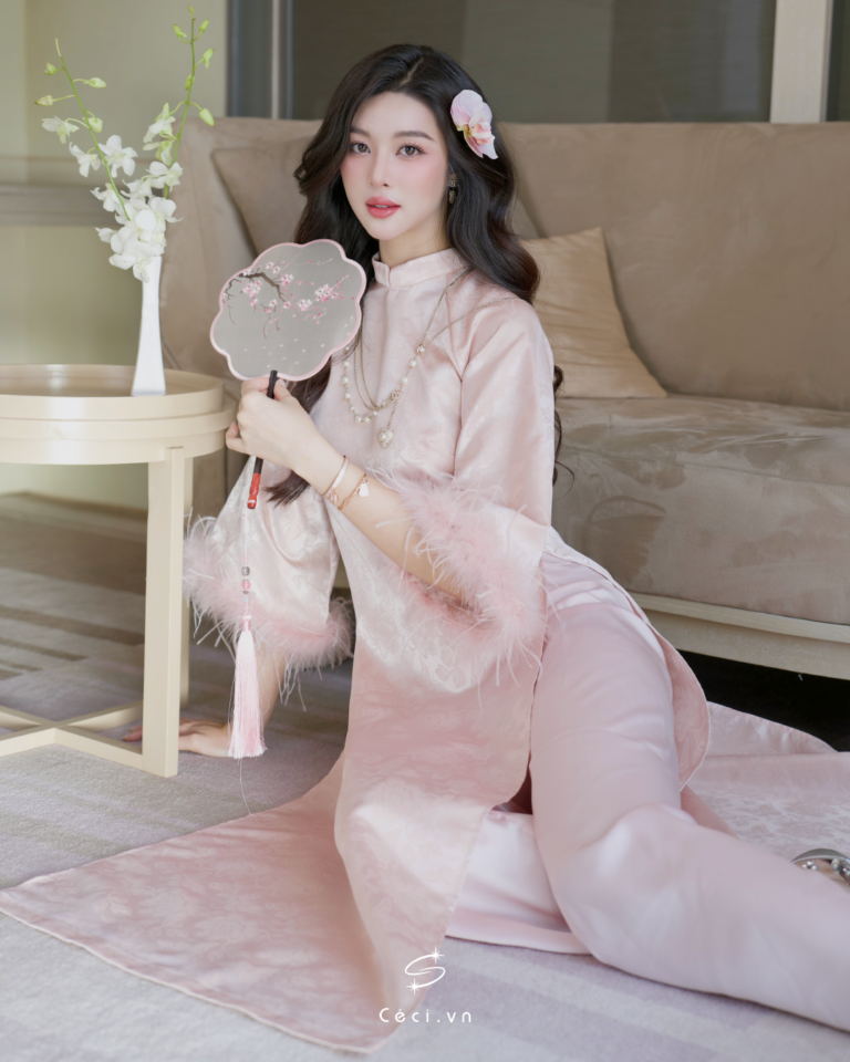 691.12 ÁO DÀI LINH LAN 2 - HỒNG - Ảnh 4