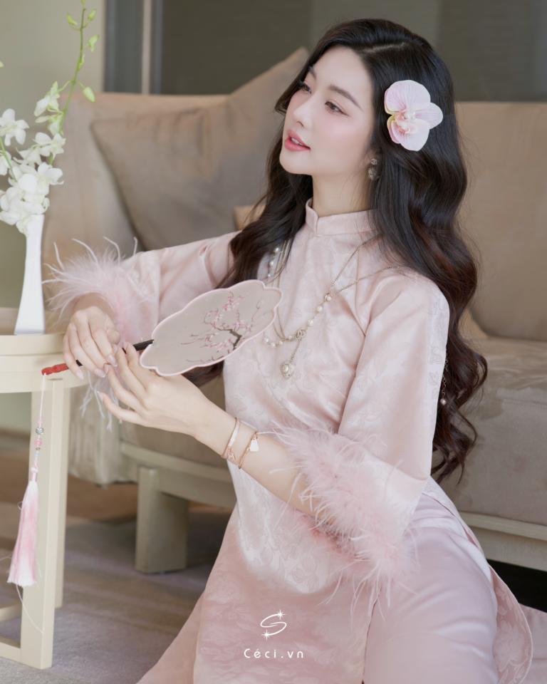 691.12 ÁO DÀI LINH LAN 2 - HỒNG - Ảnh 3