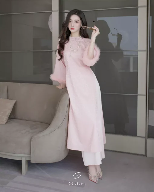 ÁO DÀI GIAI Ý 4 691.10 D1R3.115 - HỒNG