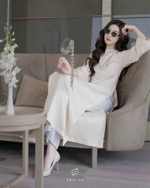ÁO DÀI GIAI Ý 3 691.9 D1R3.115 - KEM