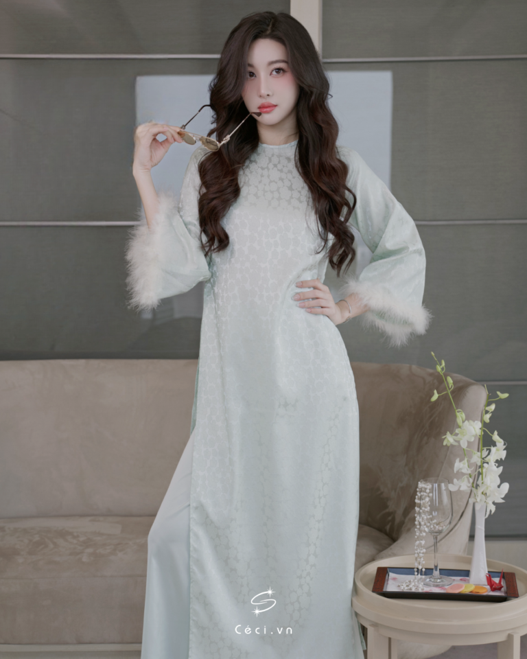 ÁO DÀI GIAI Ý 4 691.10 D1R3.115 - MINT - Ảnh 3