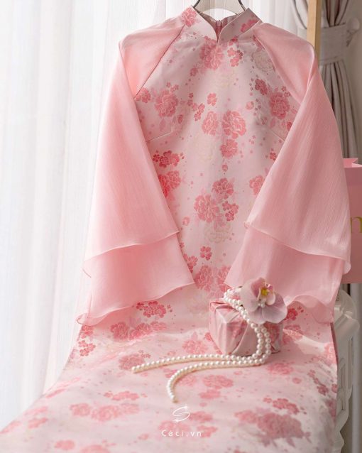ÁO DÀI NHÃ QUYÊN 691.15 HỒNG - Ảnh 4