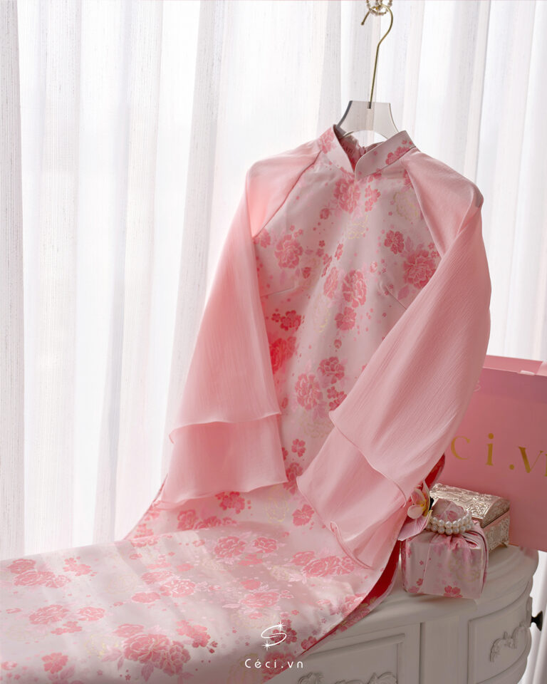 ÁO DÀI NHÃ QUYÊN 691.15 HỒNG - Ảnh 11