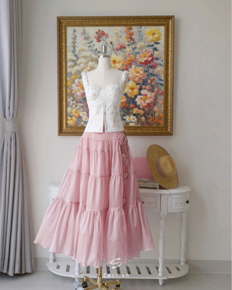 LINA SKIRT 707 - HỒNG RUỐC