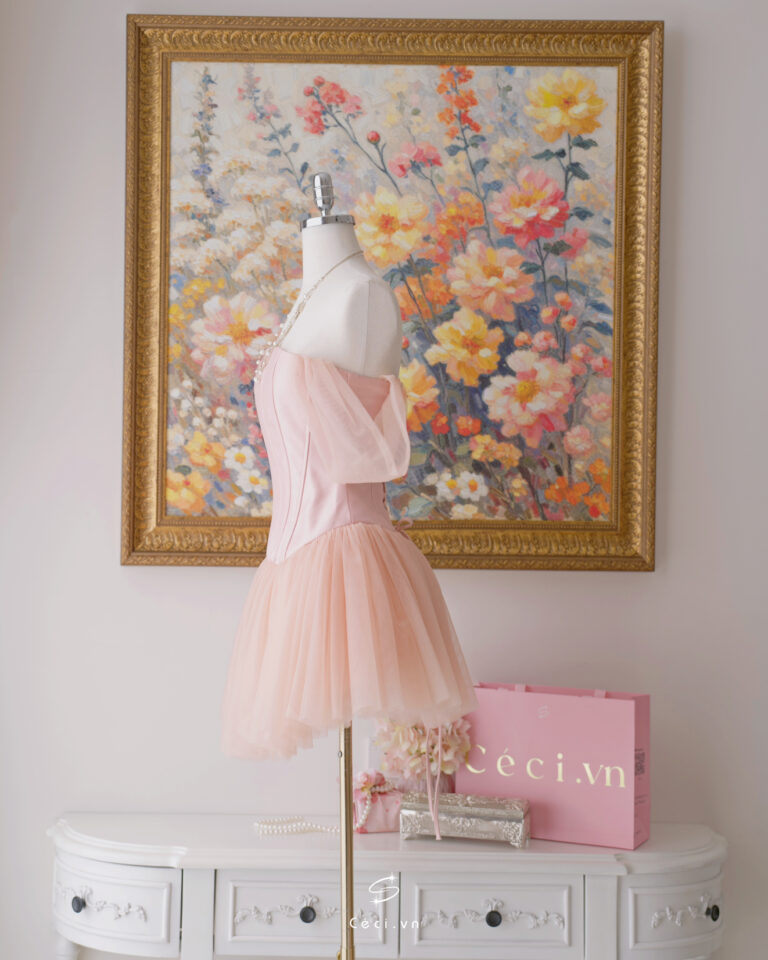 DIAN DRESS 693 - TAFTA - HỒNG - Ảnh 3