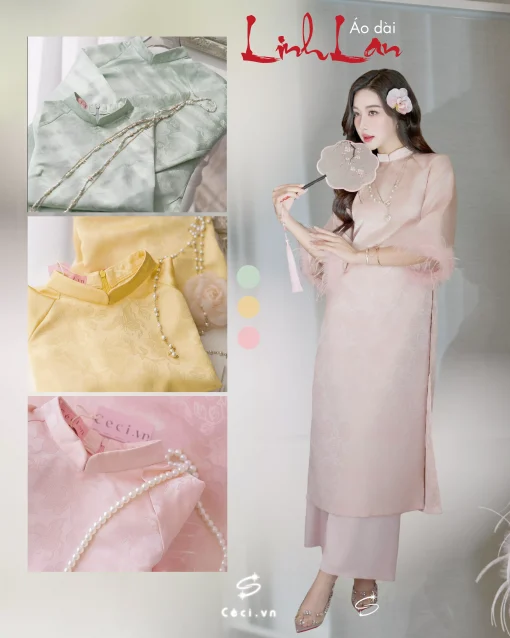 691.11 ÁO DÀI LINH LAN 1 - HỒNG - Ảnh 3
