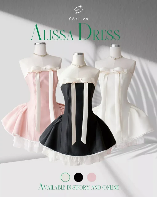 ALISSA DRESS 706 - TAFTA ĐEN - Ảnh 2