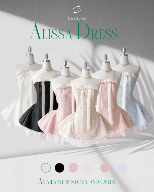ALISSA DRESS - TWEED BLUE - Ảnh 14