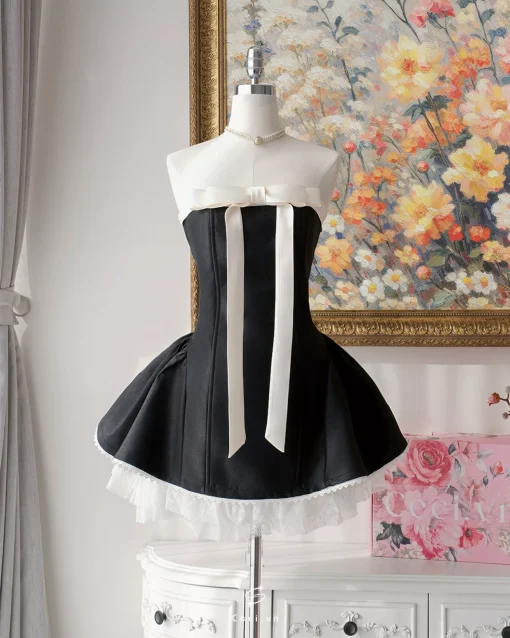 ALISSA DRESS 706 - TAFTA ĐEN - Ảnh 12