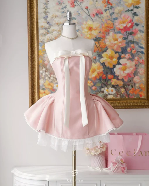 ALISSA DRESS - TAFTA HỒNG - Ảnh 4