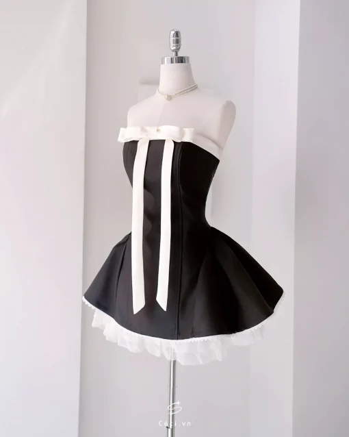 ALISSA DRESS 706 - TAFTA ĐEN - Ảnh 10