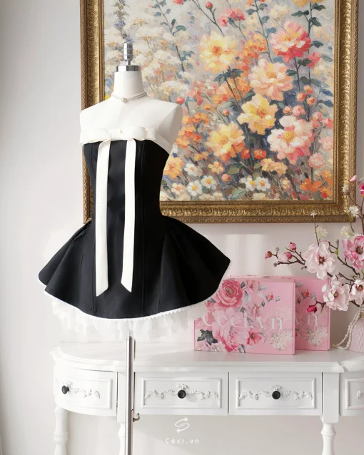 ALISSA DRESS 706 - TAFTA ĐEN - Ảnh 8