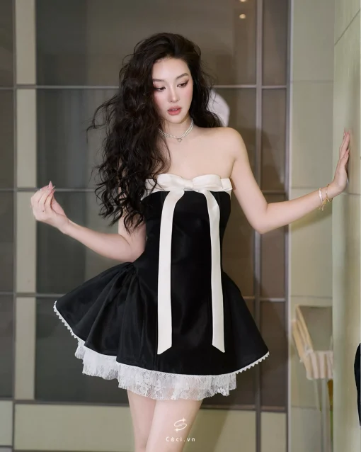 ALISSA DRESS 706 - TAFTA ĐEN