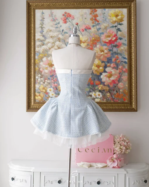 ALISSA DRESS - TWEED BLUE - Ảnh 8