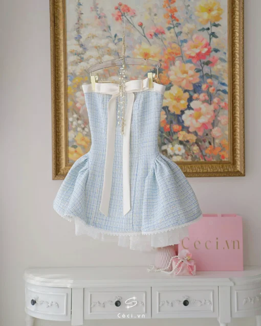 ALISSA DRESS - TWEED BLUE - Ảnh 10