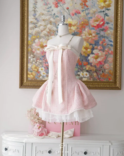 ALISSA DRESS 706 - TWEED HỒNG - Ảnh 6