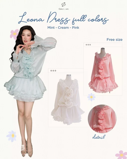 LEONA DRESS 717 - MINT - Ảnh 2