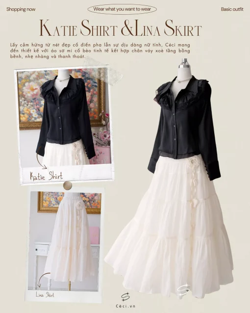 LINA SKIRT 707 - KEM - Ảnh 2