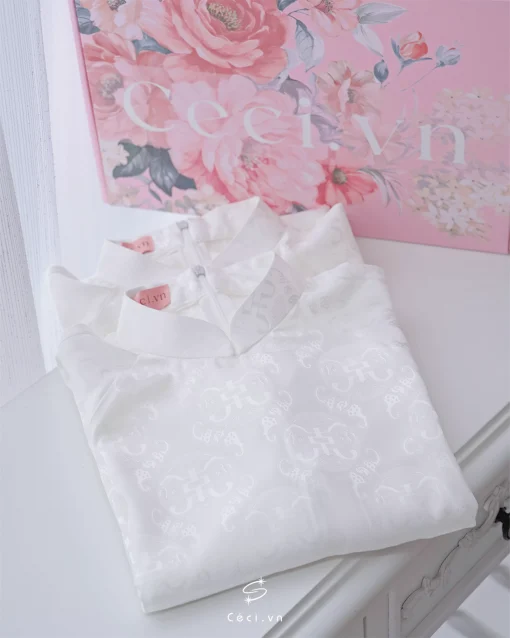 ÁO DÀI CHIÊU GIAO 700 - TRẮNG - Ảnh 4