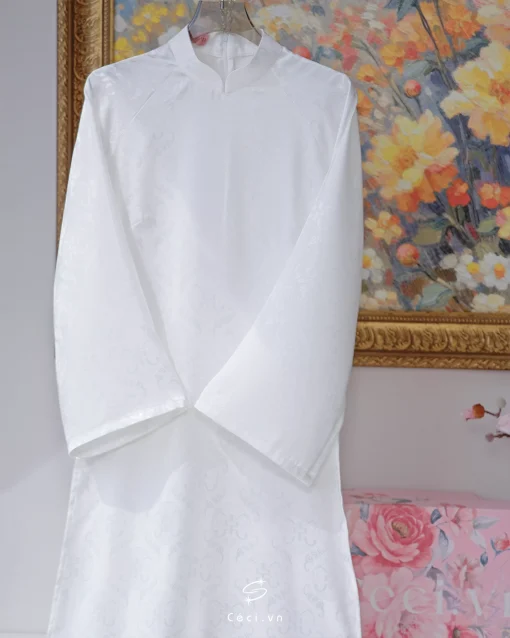 ÁO DÀI CHIÊU GIAO 700 - TRẮNG - Ảnh 6