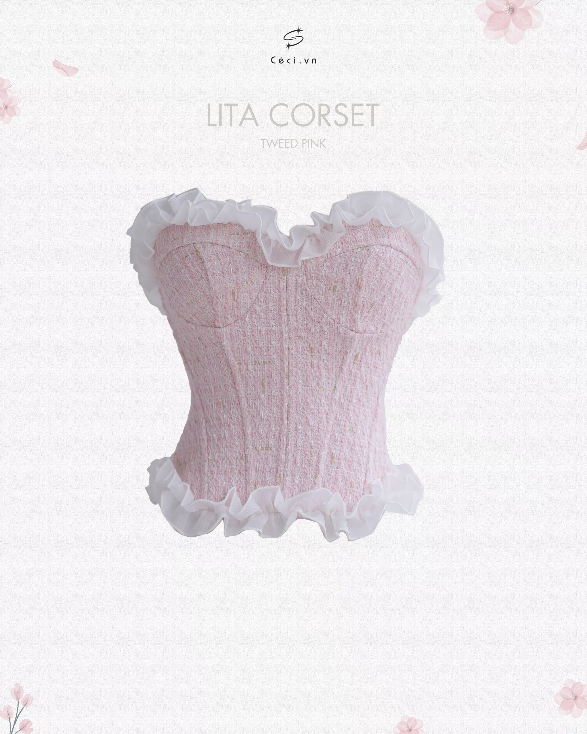 LITA TWEED CORSET 640 - PINK