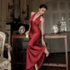 LYANNA DRESS 723- BURGUNDY NOIR