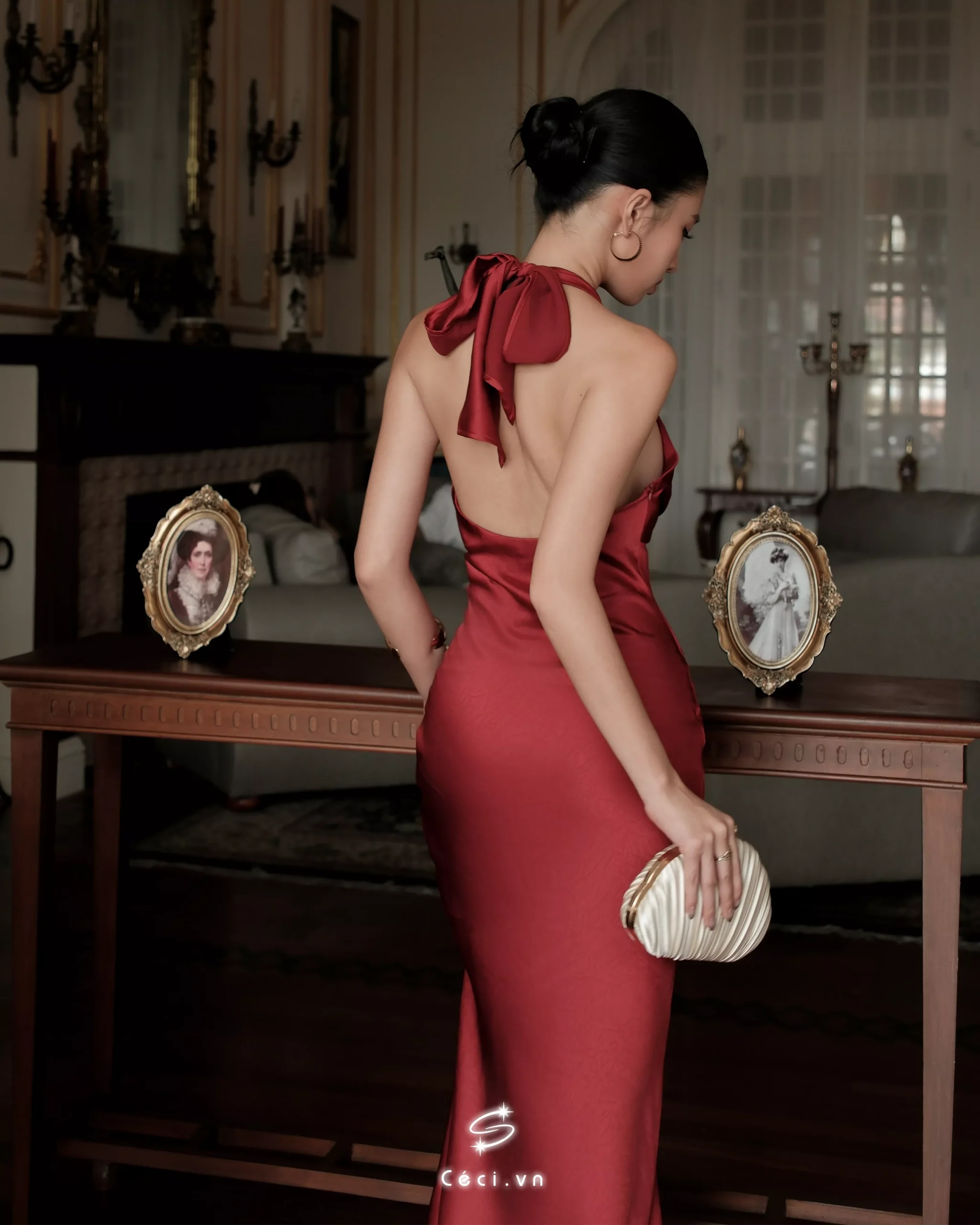 LYANNA DRESS 723- BURGUNDY NOIR - Ảnh 3
