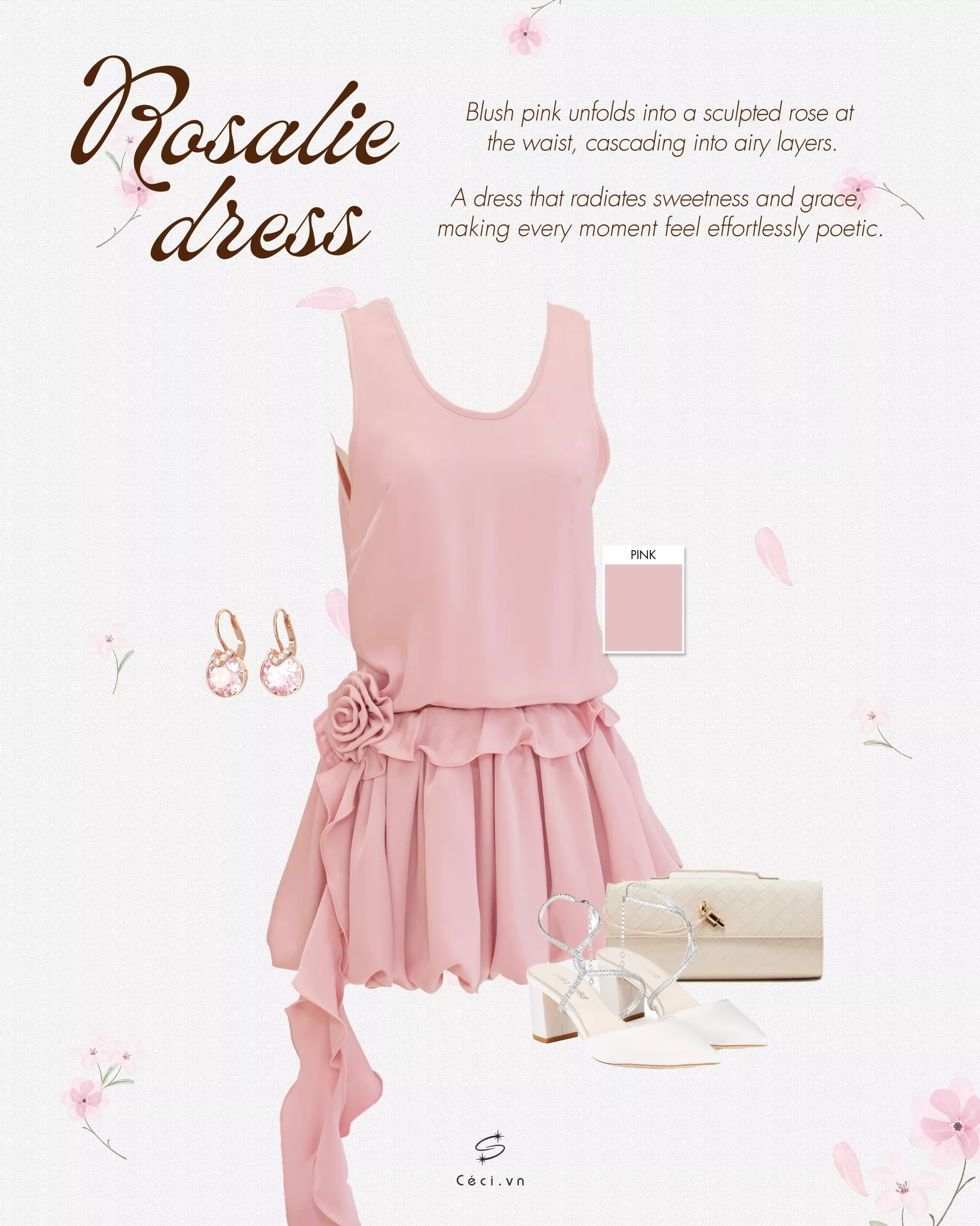 ROSALIE DRESS 711 - HỒNG