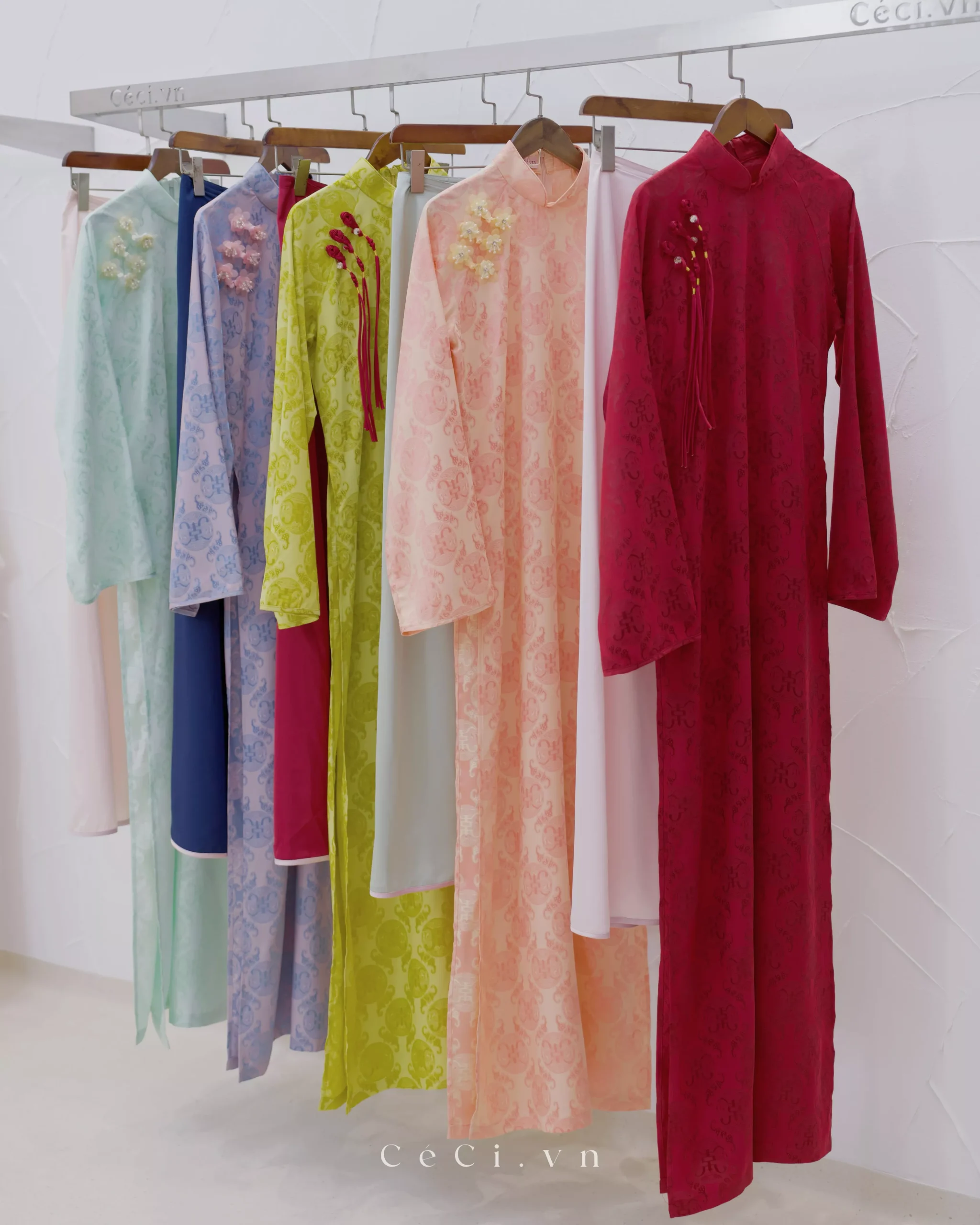 ÁO DÀI CHIÊU GIAO 700 – CAM HOÀNG NGỌC – KHÔNG KÈM QUẦN - Ảnh 3
