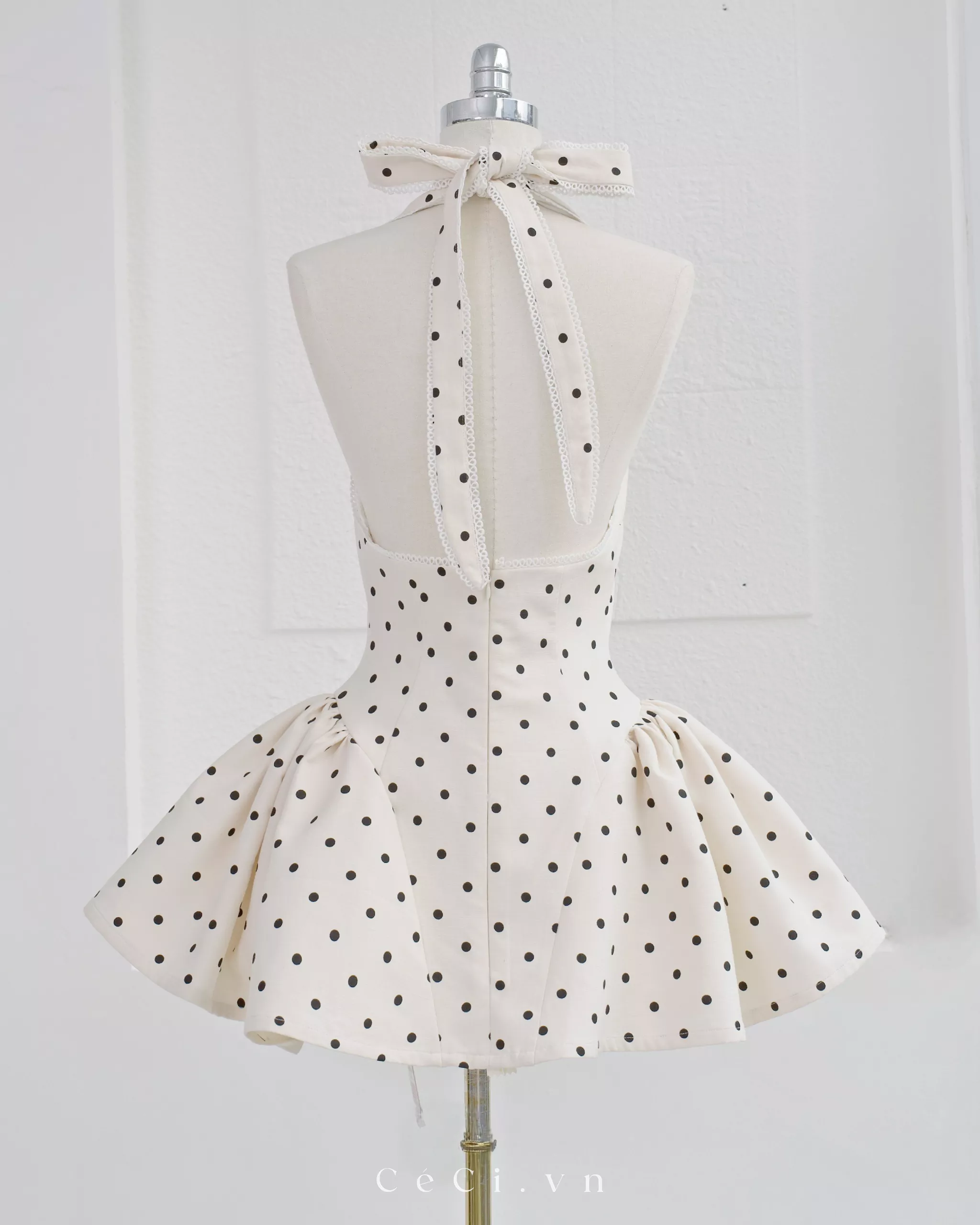 BELLE DRESS 709 - IVORY POLKA - Ảnh 4