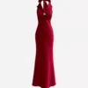 GABRILLE DRESS 732 - BURGUNDY NOIR