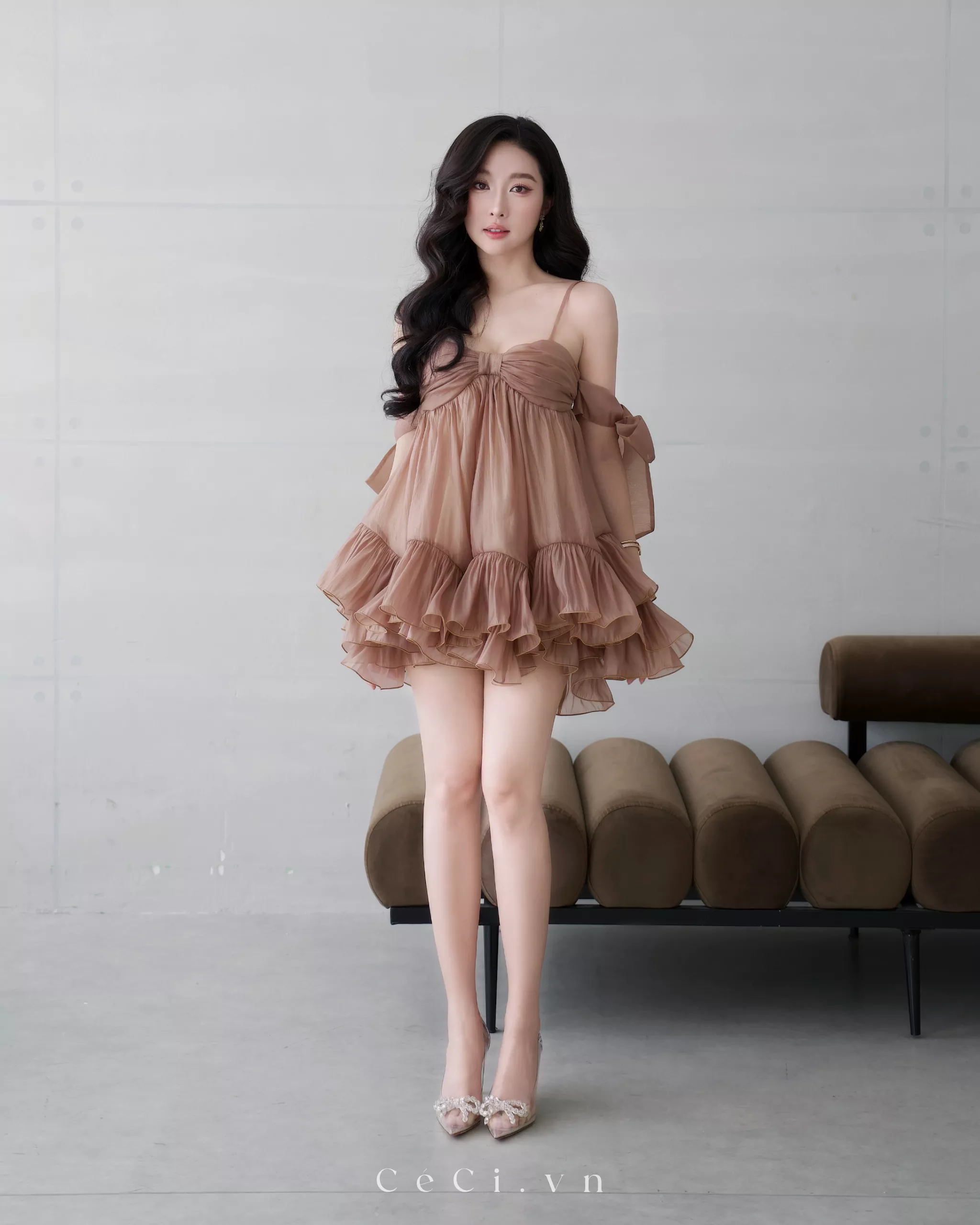 PHOEBE DRESS 704 - MOCHA ALLURE