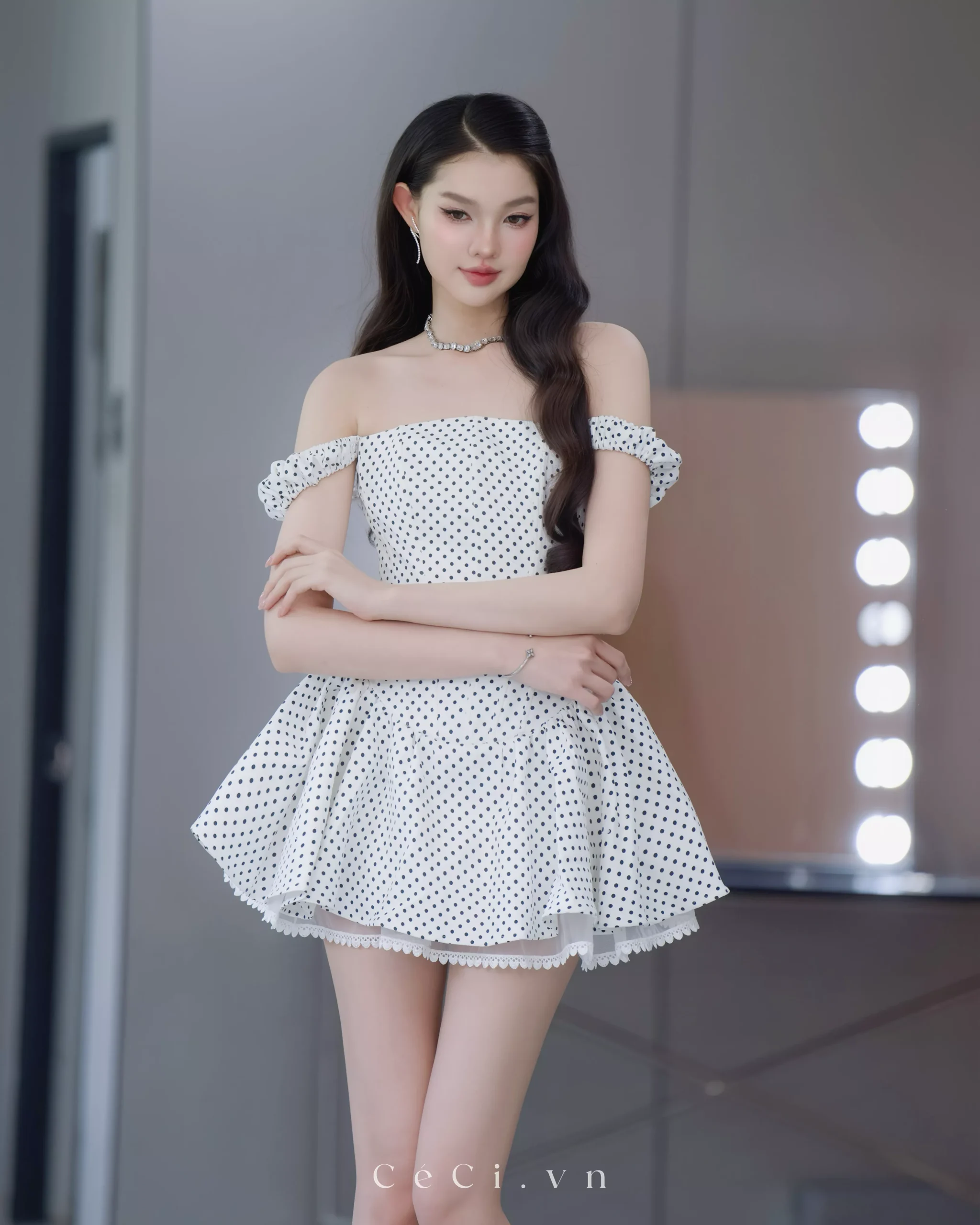 JULIETTE DRESS 744 - PEARL POLKA - Ảnh 5