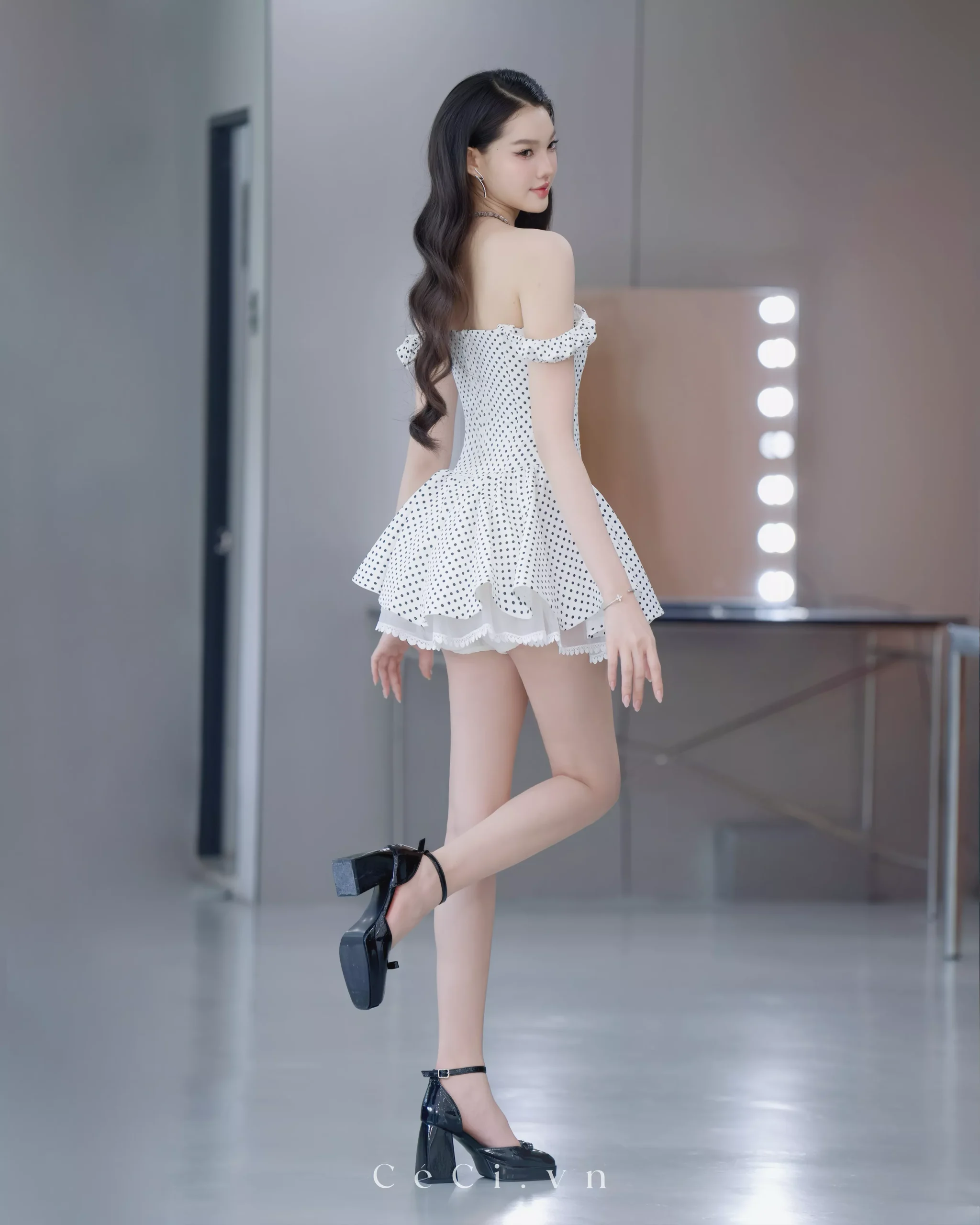 JULIETTE DRESS 744 - PEARL POLKA - Ảnh 3