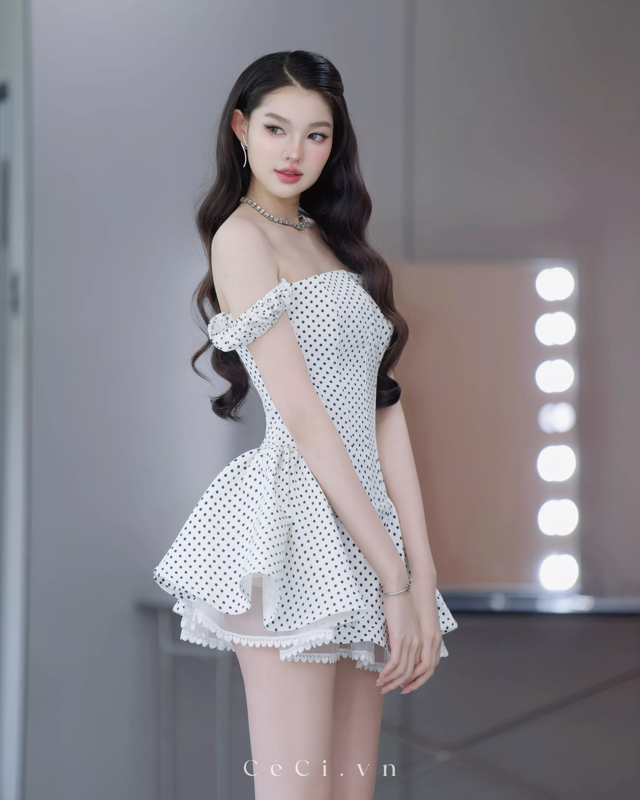 JULIETTE DRESS 744 - PEARL POLKA - Ảnh 6