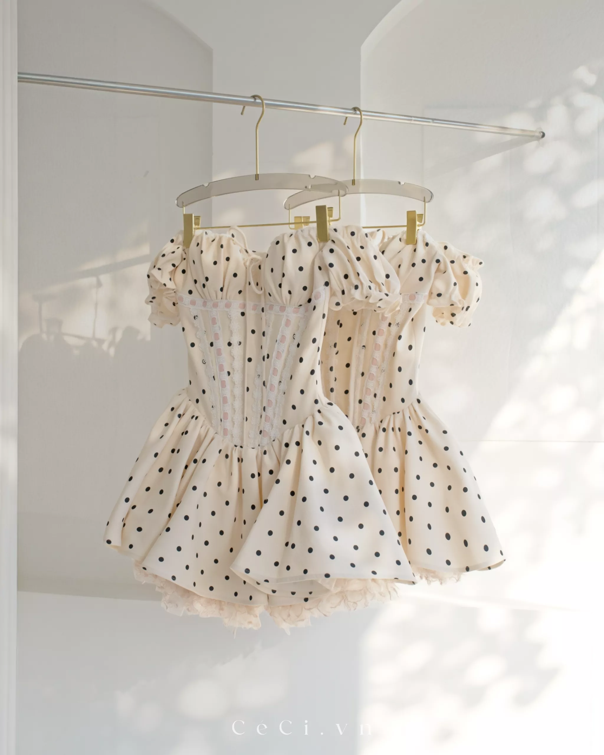 VIOLETTE DRESS 741 - IVORY POLKA - Ảnh 6