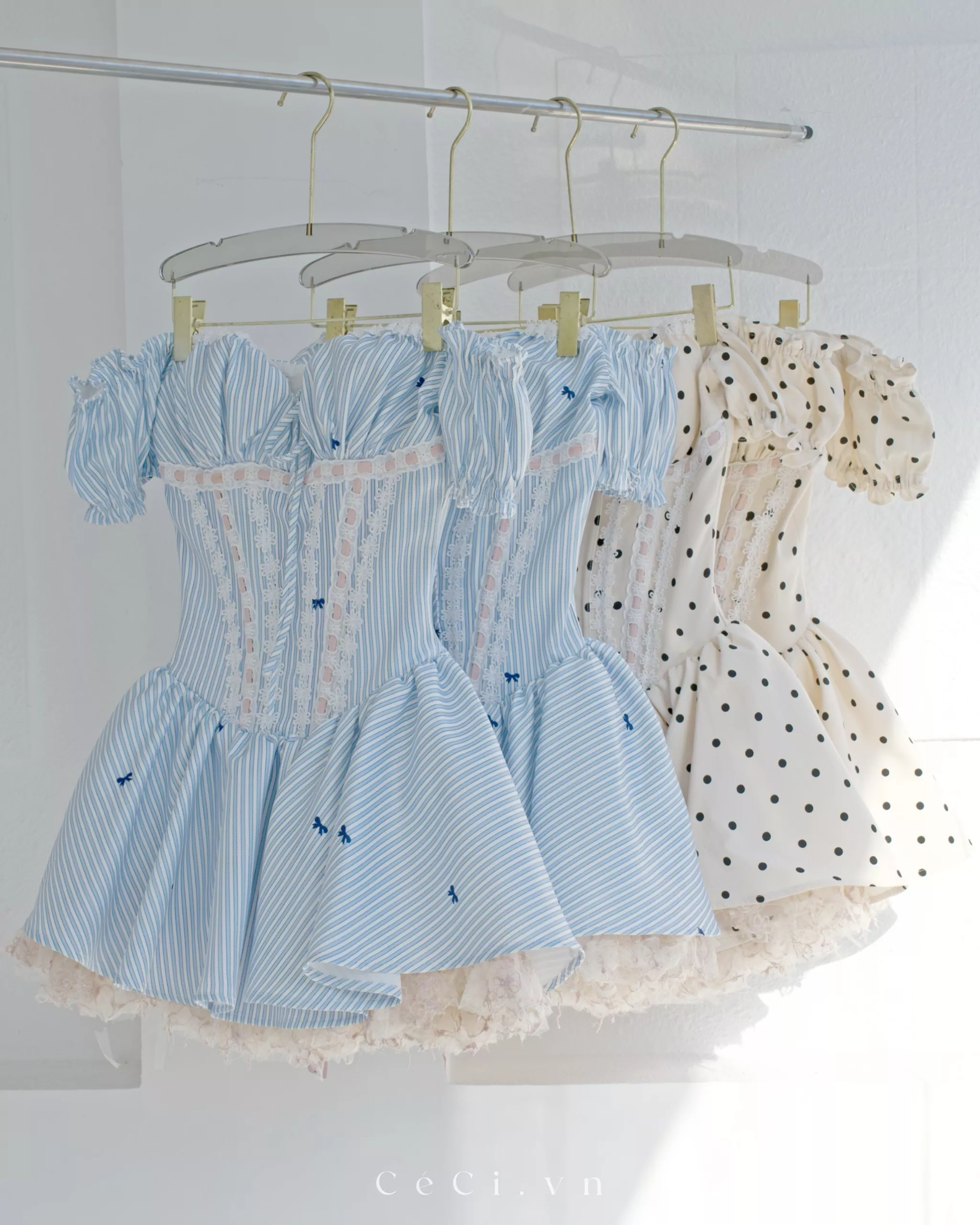 VIOLETTE DRESS 741 - IVORY POLKA - Ảnh 7