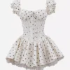 VIOLETTE DRESS 741 - IVORY POLKA
