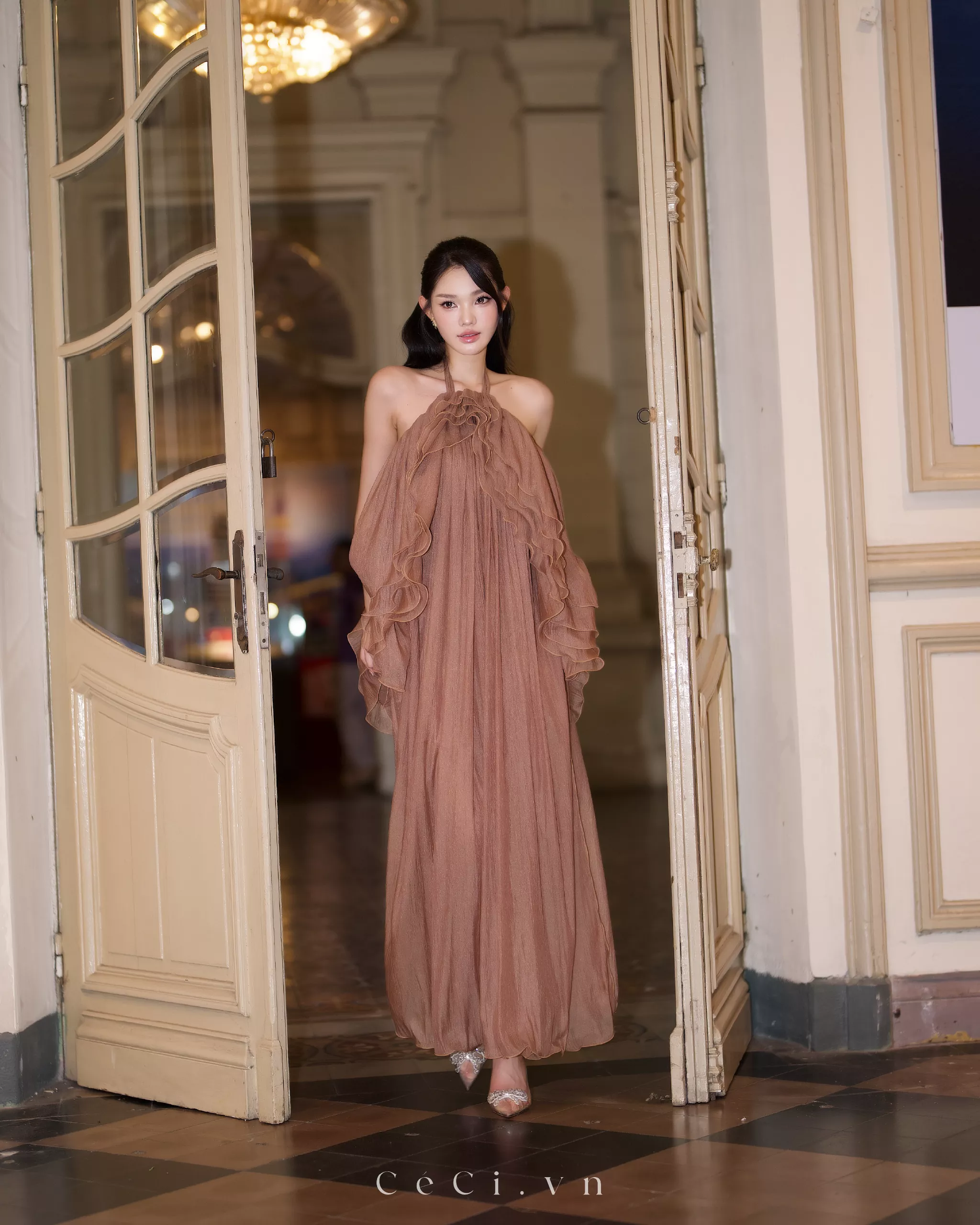 MARIELLE DRESS 764 - MOCHA ALLURE - FREESIZE