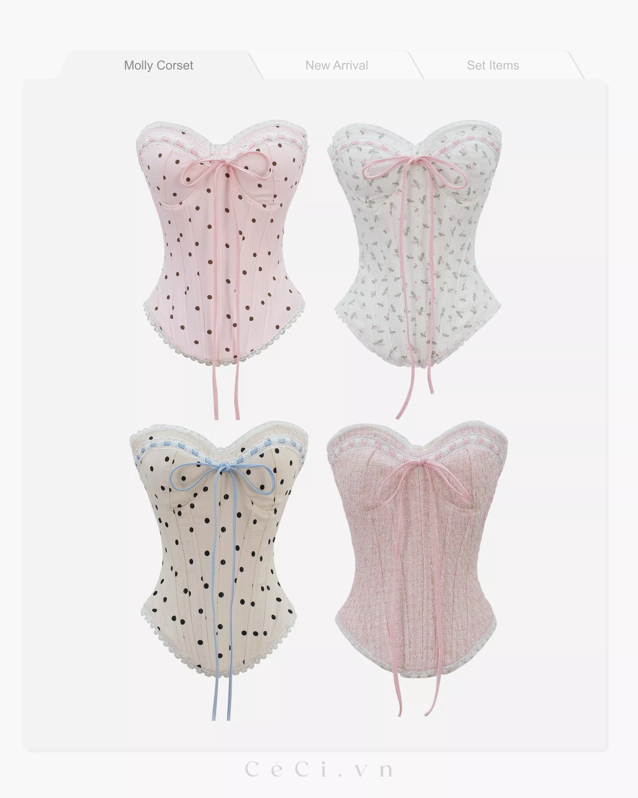 Alternative view of MOLLY CORSET 758 - IVORY POLKA