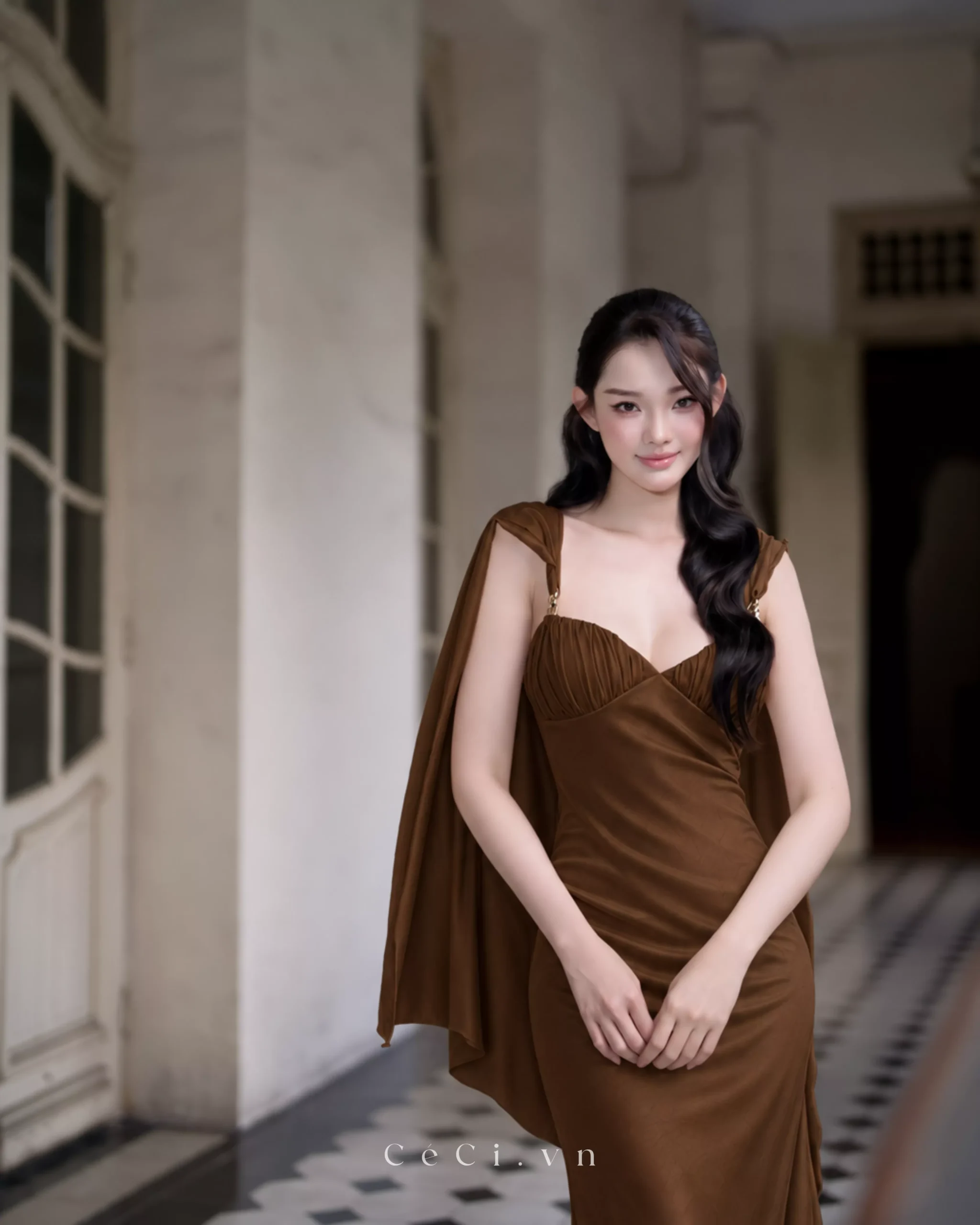 MINETTA DRESS 784 - MOCHA ALLURE