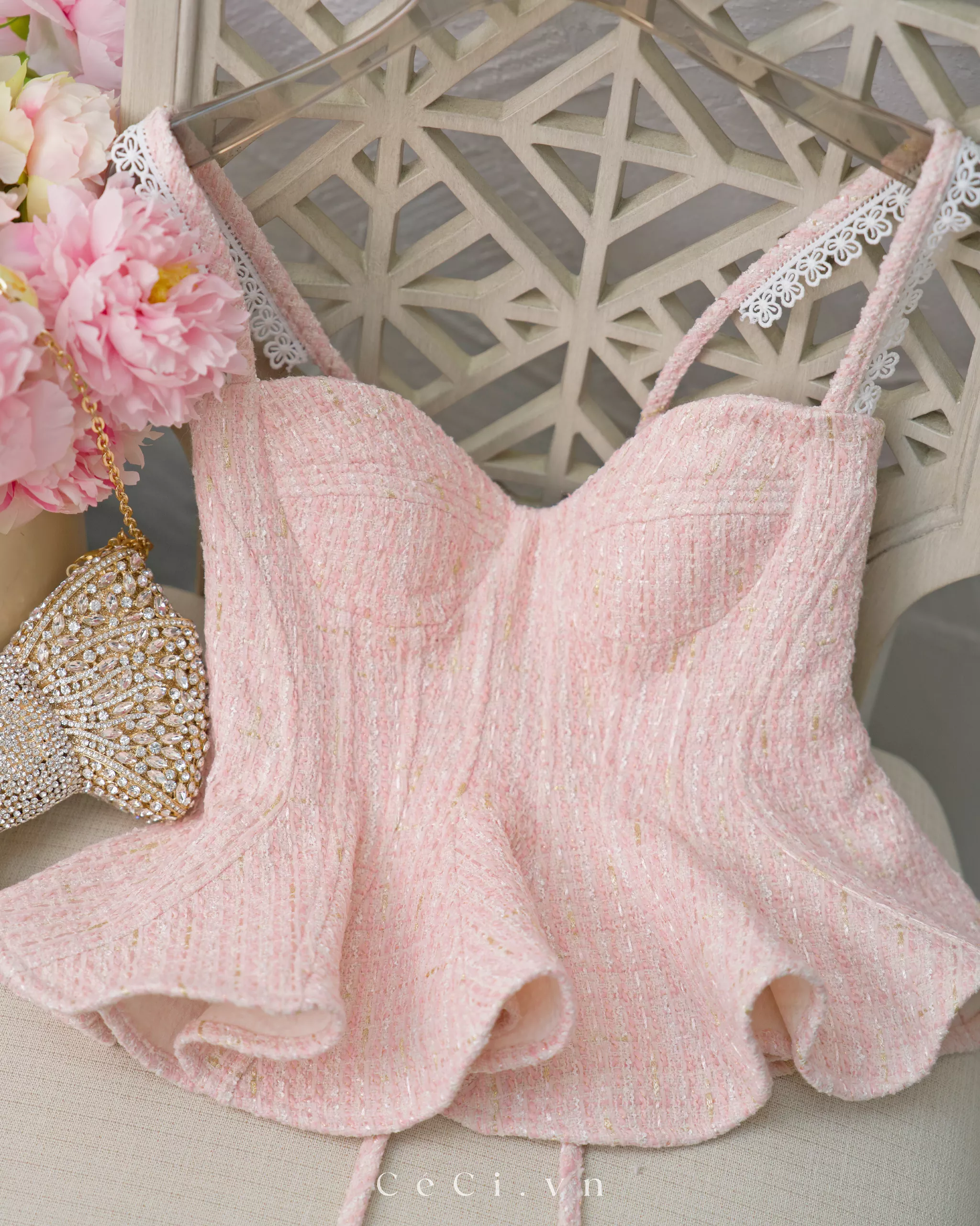 Alternative view of LOLA TOP 794 - TWEED PINK