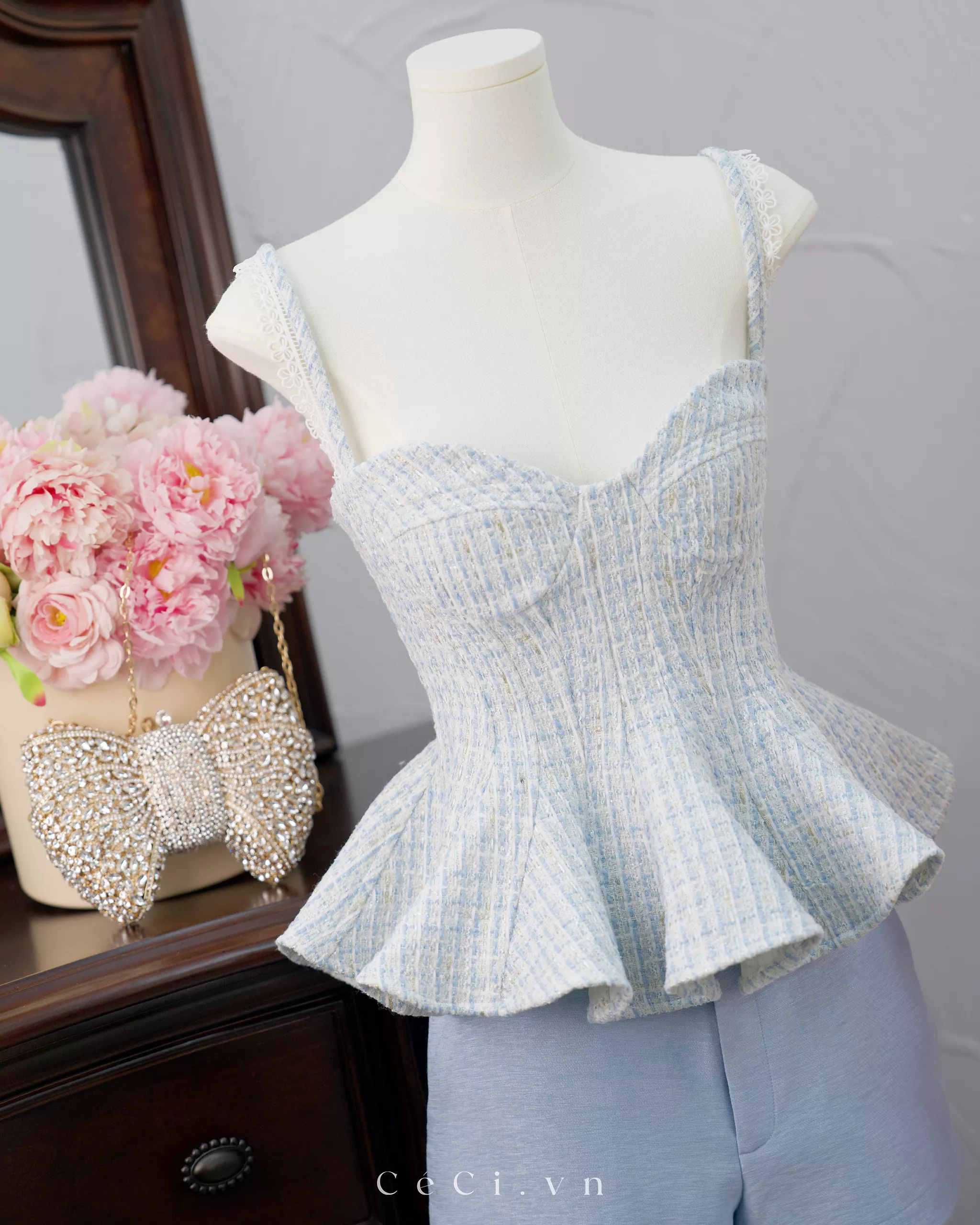 Alternative view of LOLA TOP 794 - TWEED BLUE