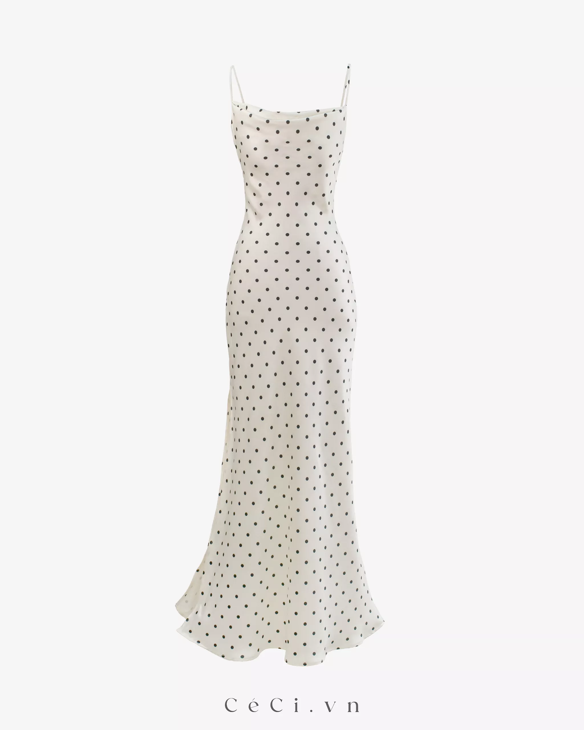 LIVIA DRESS 768 - IVORY POLKA