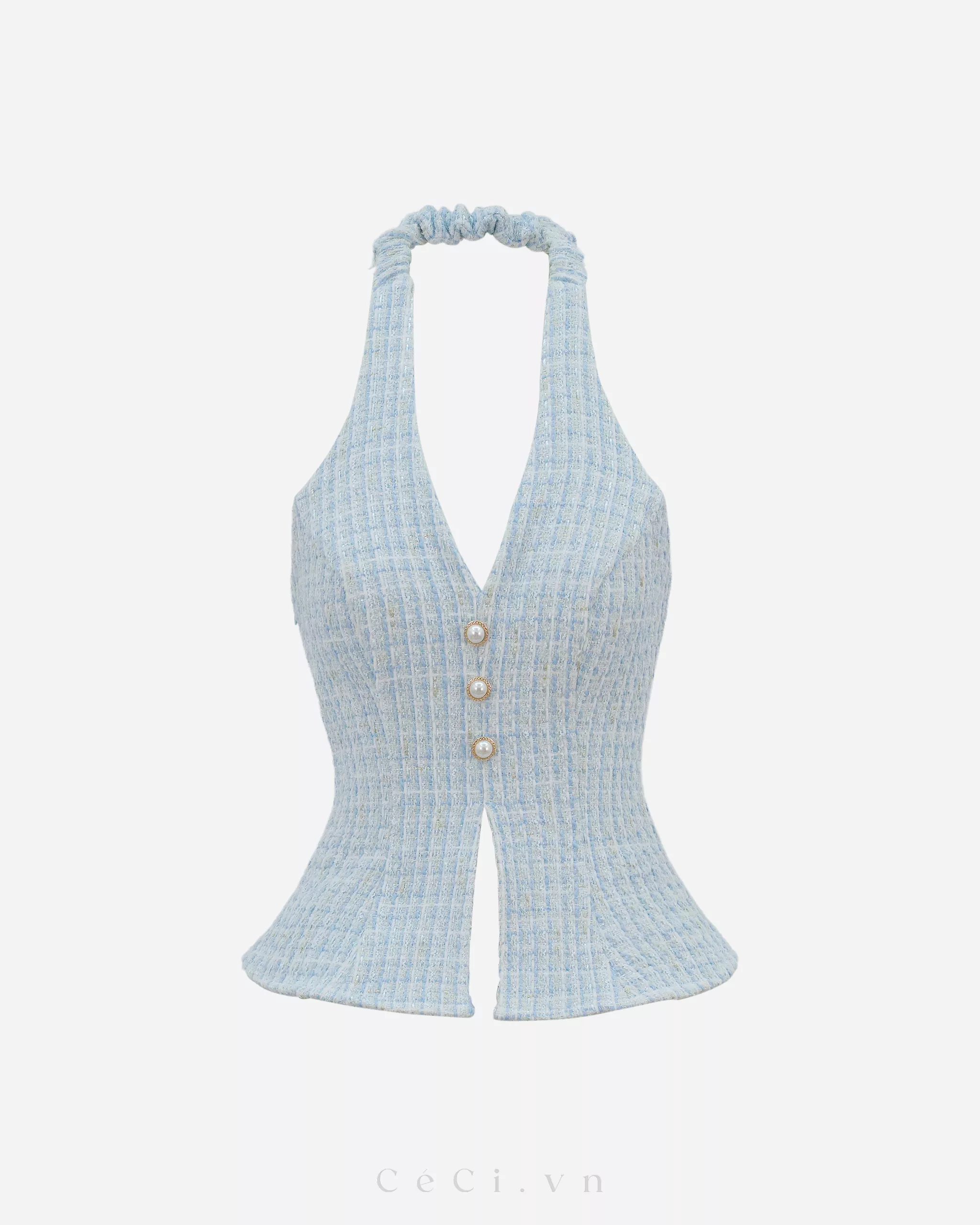MAISIE TOP 742 - TWEED BLUE
